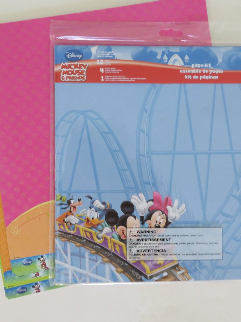 Mickey Mouse & Friends 12 Scrapbook Paper 4 Sticker Sheets Card Stock 12x12 KIT